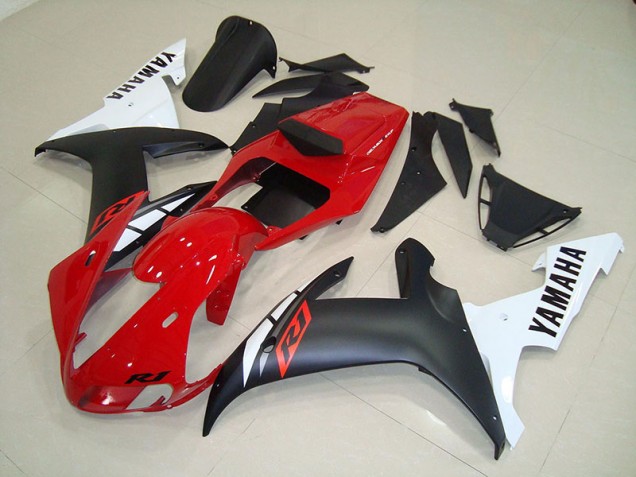 Yamaha R1 2002-2003 Motorrad Verkleidungen - Matt Schwarz Rot