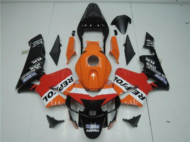 Honda CBR 600 RR 2003-2004 Motorrad Verkleidungen - Orange Rot Schwarz Repsol