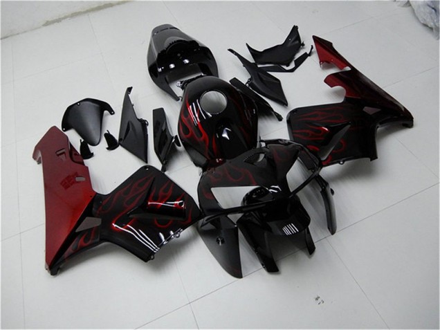 Honda CBR 600 RR 2005-2006 Motorrad Verkleidungen - Rot Flamme Schwarz