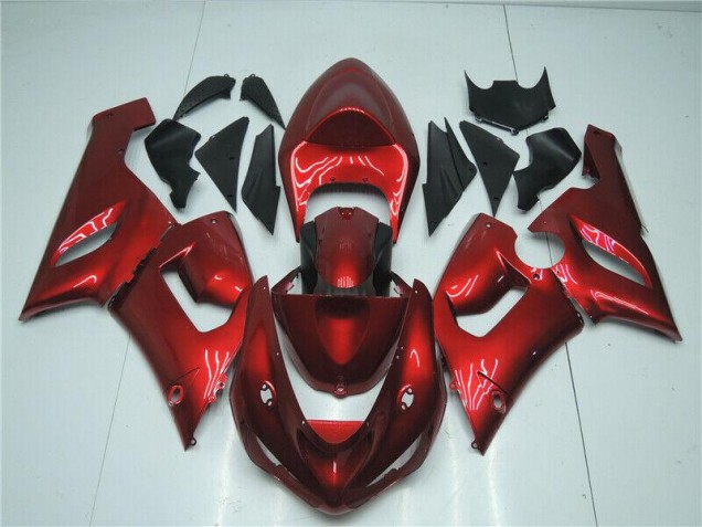 Kawasaki ZX6R 2005-2006 Motorrad Verkleidungen - Candy Rot