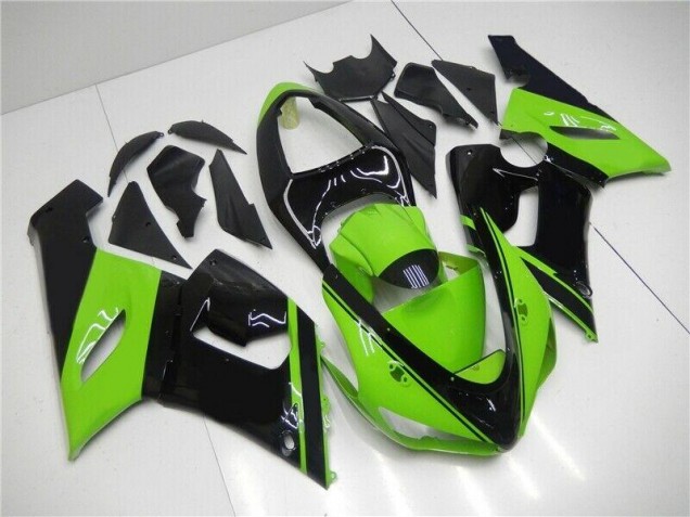 Kawasaki ZX6R 2005-2006 Motorrad Verkleidung - Grün Schwarz