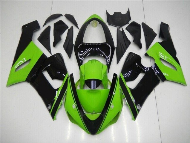 Kawasaki ZX6R 2005-2006 Motorrad Verkleidung - Grün Schwarz