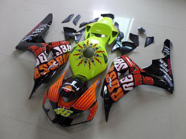 Honda CBR 1000 RR 2006-2007 Motorrad Verkleidungen - Rossi Fluro Grün