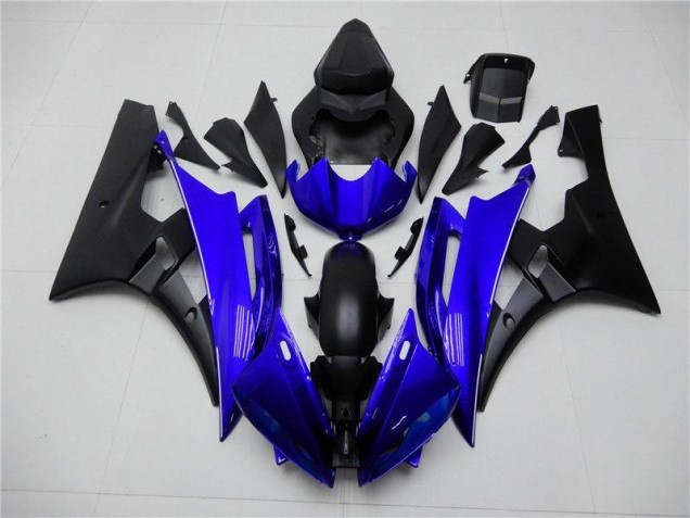 Yamaha R6 2006-2007 Motorrad Verkleidungen Komplett Sets - Blau Schwarz