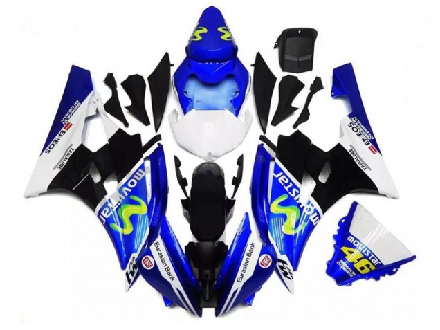 Yamaha R6 2006-2007 Motorrad Verkleidungen - Blau Schwarz Weiß