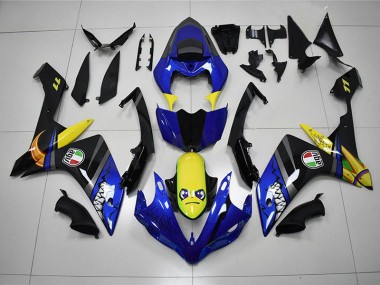 Yamaha R1 2007-2008 Motorrad Verkleidungen - Blau Hai