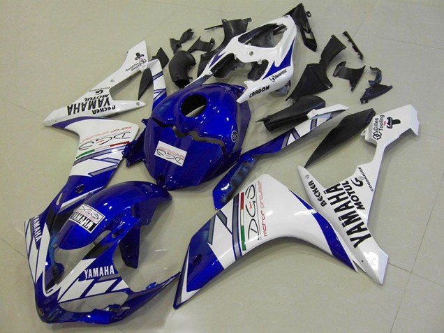 Yamaha R1 2007-2008 Motorrad Verkleidungen - Weiß Blau Tri Colour