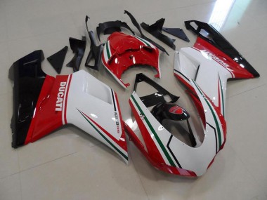 Ducati 848 1098 1198 2007-2014 Motorrad Verkleidungen - Rot Weiß