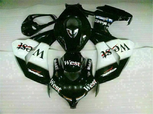 Honda CBR 1000 RR 2008-2011 Motorrad Verkleidungen - Weiß Schwarz West