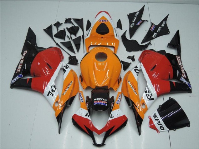 Honda CBR 600 RR 2009-2012 Motorrad Verkleidungen - Orange Rot Schwarz Repsol