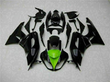 Kawasaki ZX6R 2009-2012 Motorrad Verkleidung - Schwarz Grün